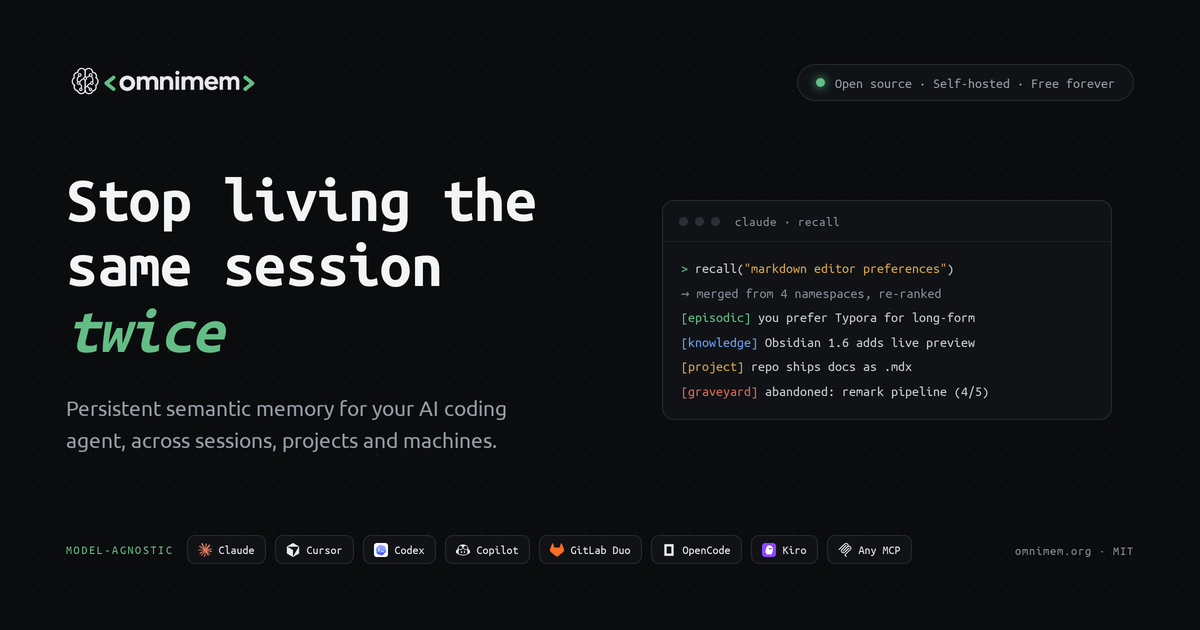 OmniMem: Persistent AI Memory for Coding Agents